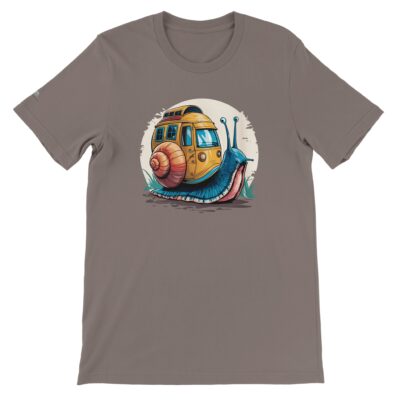 ToonTreasure funny graphic t-shirt “Snail Camper Van T-shirt – Whimsical Adventure” – T-Shirts